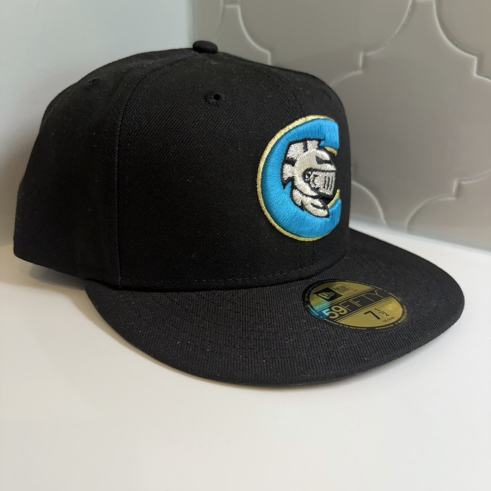New Era Charlotte Knights MiLB On Field 59FIFTY Black Fitted Hat Size 7 1/2